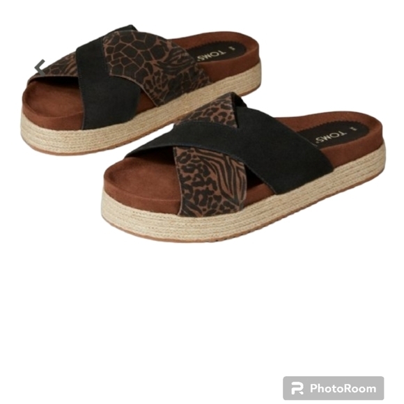 TOMS SANDALWOMEN SANDAL PALOMA BLACK, Size 6W New‎ without box - Picture 3 of 6